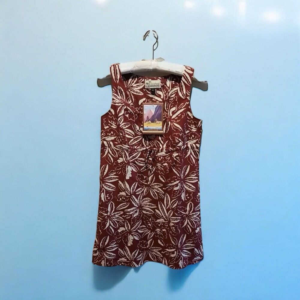 Patagonia Pataloha Dress Size 4 Tropical Cotton Brick Red 2016 Limited Edition‎